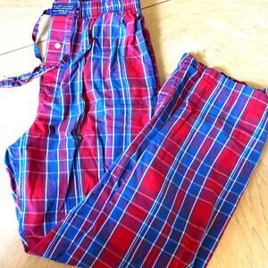 Men's Polo Ralph Lauren Red Plaid Pajama Pants Pjs Classic Pony Comfy Mens Small